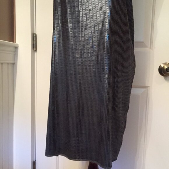 VINCE DRESS MINI GRAY SEQUIN SHIFT SLEEVELESS SCOOP NECK Size L - Picture 3 of 8